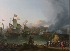 Картина «Битва в Виго» кисти Людольфа Бакхейзена 